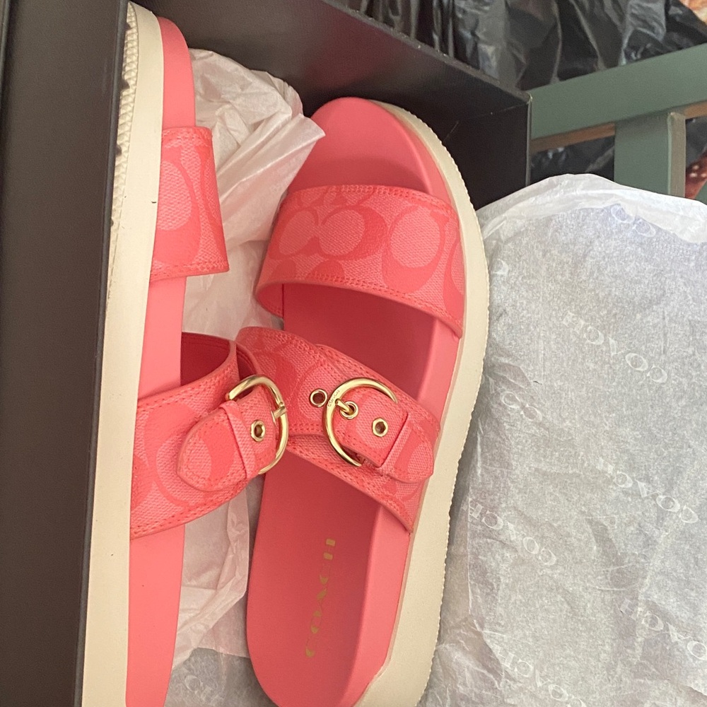 Coach Women's Coral Slide Sandals - Picture 4 of 5